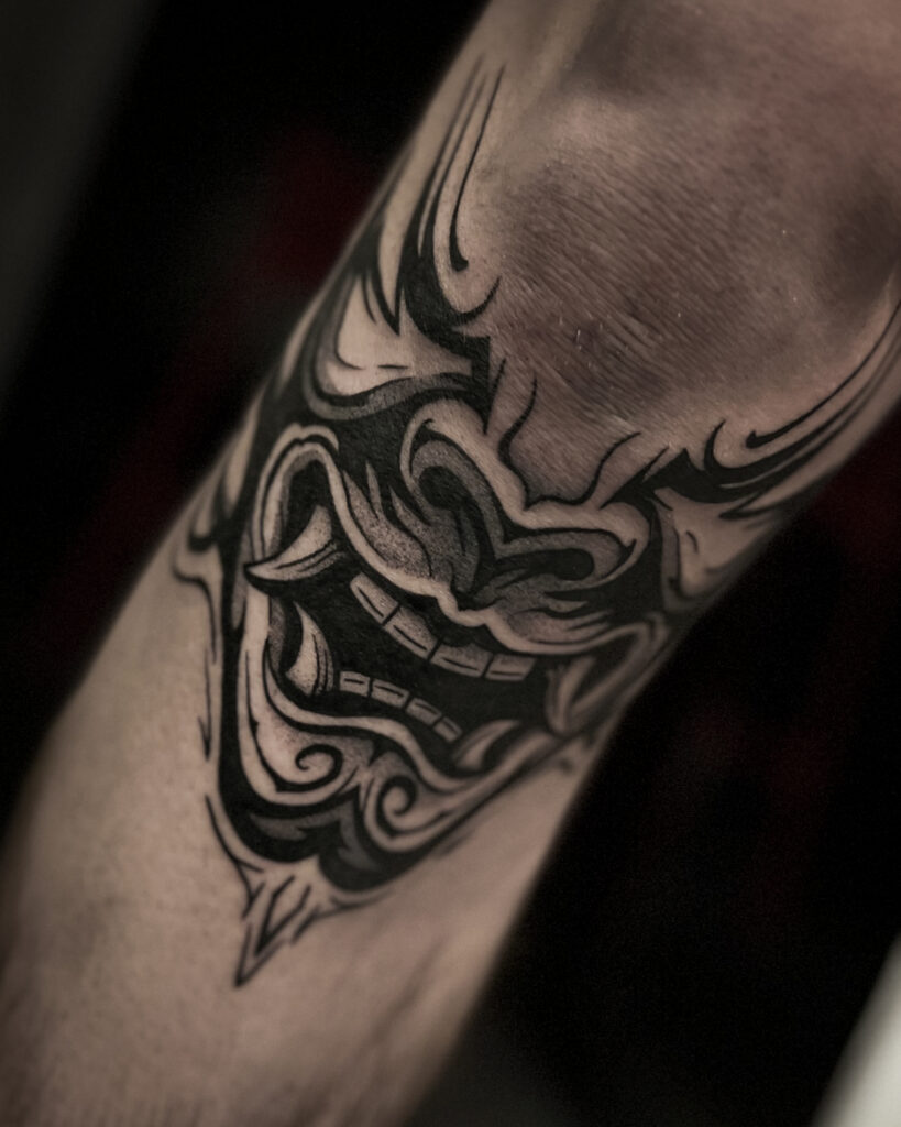 tatuaż-maska-hannya-warszawa