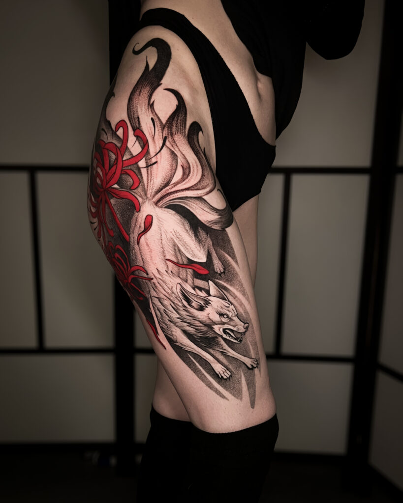 tatuaż-mitologia-kobiecy-legenda-japonia-kitsune-warszawa